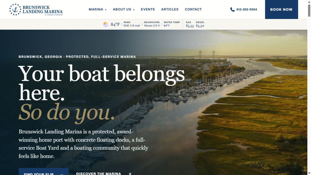 Brunswick Landing Marina homepage