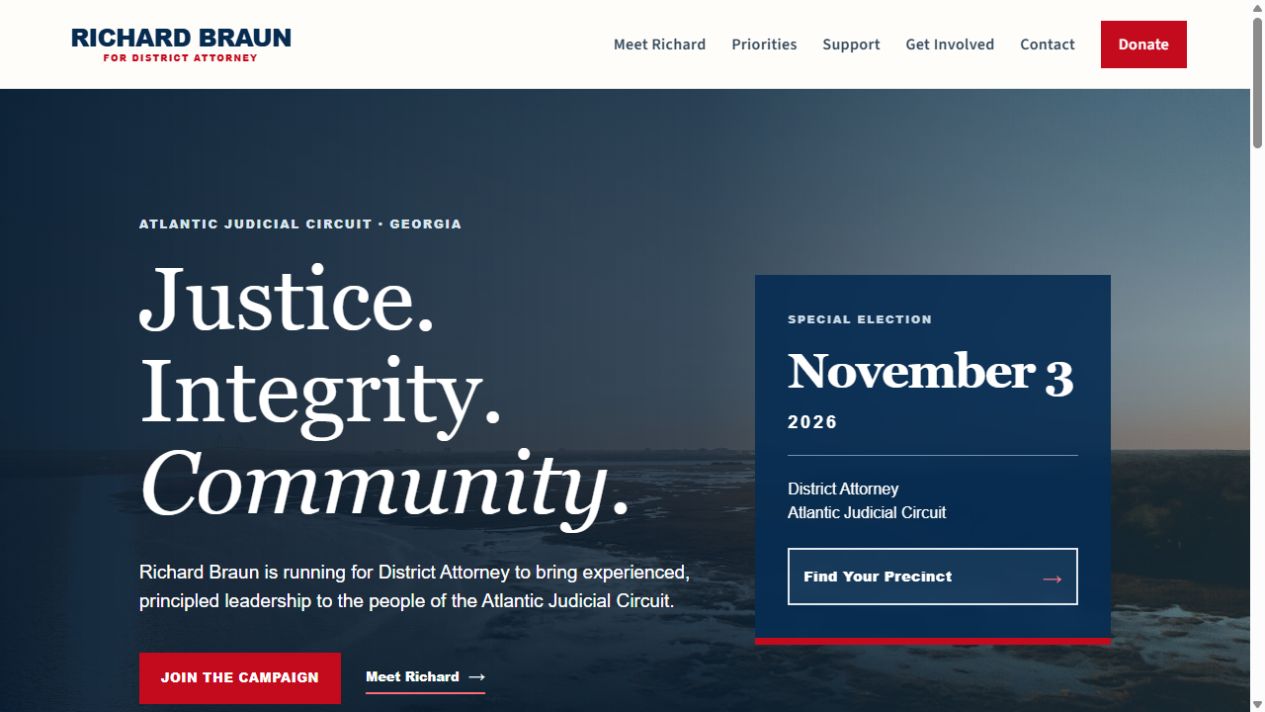 Richard Braun for District Attorney homepage
